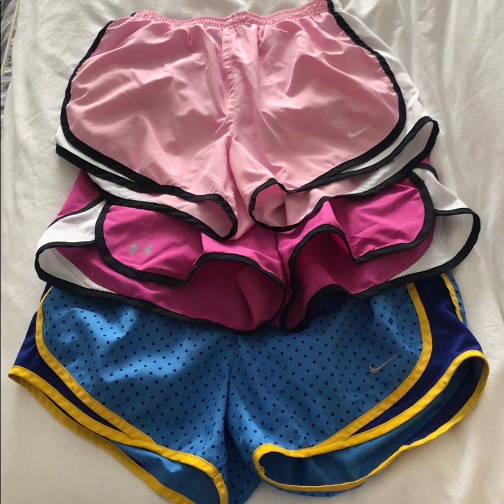 (3) pairs of Nike/UA running shorts